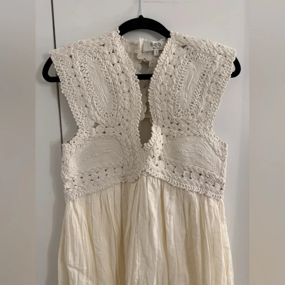 Women’s Cream Crochet Bodice Maxi Dress - Picture 5 of 5